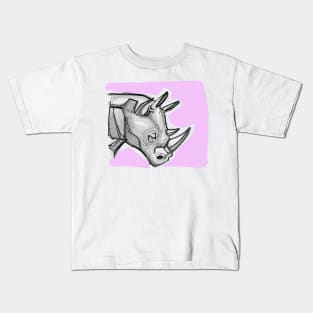 Rhino digital hand drawn illustration Kids T-Shirt